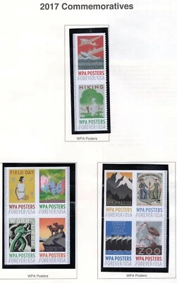 US 2017 Scott 5180-89 WPA 2 BLOCKS + PAIR for MYSTIC ALBUM see note FreeUSA Ship - Image 1 of 2