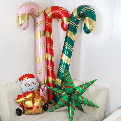 Рождественский конфеты трости фольга воздушные шары красный зеленый розовый большой конфеты трости Xmas декор - Изображение 1 из 4