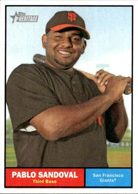 2010 Topps Heritage Pablo Sandoval 55 San Francisco Giants - Image 1 of 2