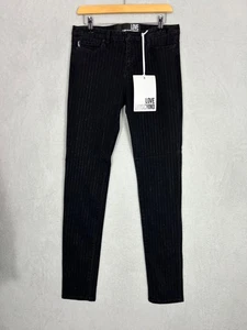 Love Moschino, schwarze Damenjeans mit silbernen Glitzerstreifen, Größe 30 - neu mit Etikett - Bild 1 von 9