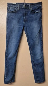 Levis 512 Jeans Blue Denim Slim Taper Stretch Big E Size W31 L29 Altered - Picture 1 of 9
