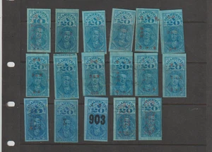 17 Different US Series 103 to 117 Cigarette Class A10-A20 Tax Stamp (1926) Used - Picture 1 of 1