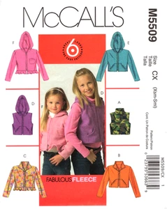 Chaquetas y chalecos de lana para niños, patrón de costura McCalls M5509 tallas XS S 3-6 - Imagen 1 de 2