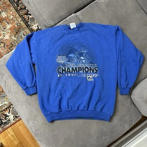 Sudadera De Colección St Louis Rams XL Azul 2000 Super Bowl XXXIV Campeones - Imagen 1 de 10