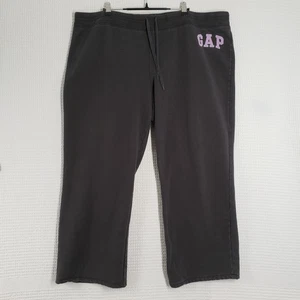 GAP Sweatpants Womens XXL Gray Wide Leg Stretch  Lounge Drawstring Workout Logo - Picture 1 of 18