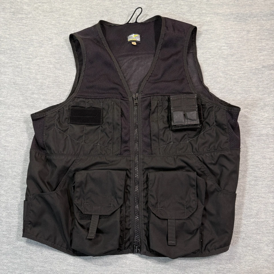 Atlas 46 Vest Men XL Black Tactical Work Utility Tool Mesh Zip Pockets USA - Image 1 of 4