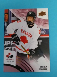 2025 Team Canada Juniors - MATTHEW SCHAEFER - #38 Base ROSE GOLD FOIL - Picture 1 of 2