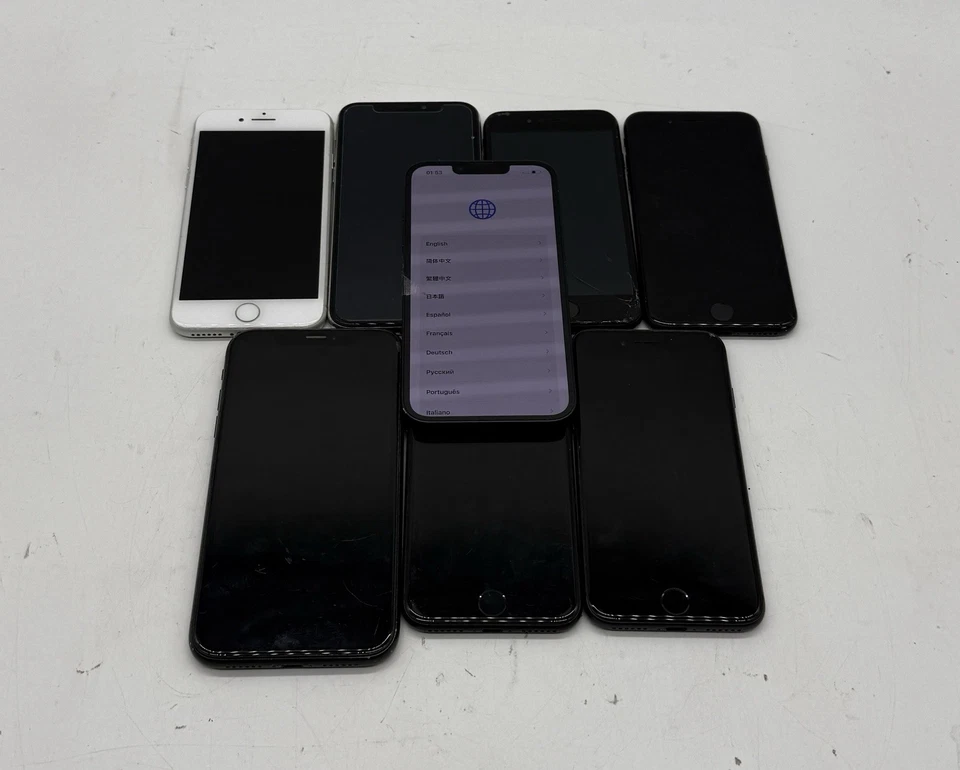 Bulk Lot 8x Apple iPhone A1778 A1901 A1905 A2105 A2296 A2633 - ISSUES - Image 1 of 4