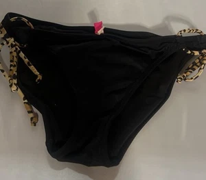 Victorias Secret Swim Bikini Bottom Black Side Tie String Bikini Bottoms Small - Picture 1 of 3