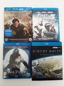 Blu-ray Bundle: Wrath of the Titans 3D, Fast Five, The Wolfman, Planet Earth - Picture 1 of 8