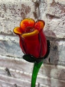 Hand blown 20 inch Glass Rose