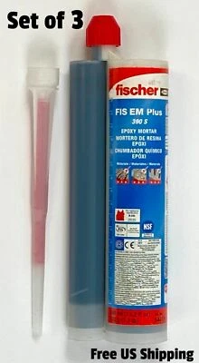 Fischer Injection Mortar FIS EM Plus 390 S 13.2 oz Set of 3 - Image 1 of 4