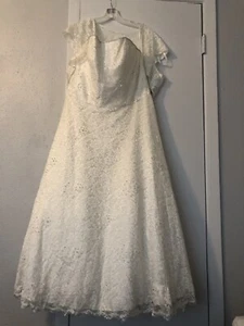 COMPLETE WEDDING PACKAGE! Dress/shrug, shoes, rings for both!! See pics!! - Picture 1 of 12