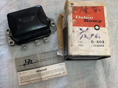 NOS 1940-1952 Chevy Car Truck Delco Remy Voltage Regulator 1118303 1941 1951 OEM - Image 1 of 4