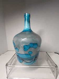 Gorgeous Turquoise and Gray Vase 10 inches Tall - Picture 1 of 8
