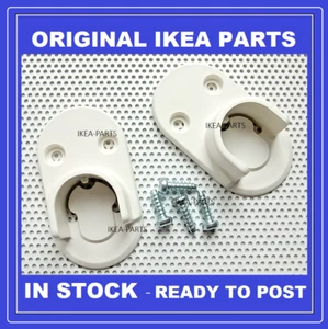 IKEA 152533 146899 HJALPA BRACKETS WARDROBE WHITE FOR HANGING RAIL WITH SCREWS - Picture 1 of 3