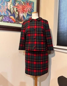 Classic 1960s Pendleton Plaid Mini Skirt Suit Rare Mod 1960s Styling - Picture 1 of 15