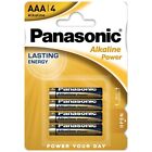 4 x Panasonic AAA POWER Alkaline Batteries  1.5V LR03 MX2400 MN2400 Micro