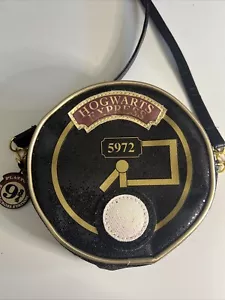 Harry Potter Round Clockface Hogwarts Express Crossbody Bag Steampunk Blk Sequin - Picture 1 of 8