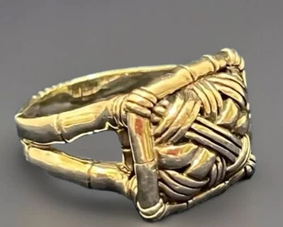 Anillo de bambú tejido con canasta de plata esterlina John Hardy, talla 6 1/2 Foto 1 de 4