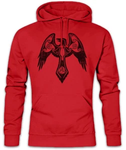 Nordic Crow Hoodie Sweatshirt Vikings Odin Valhall Odhin Valhalla Thor Viking - Picture 1 of 1
