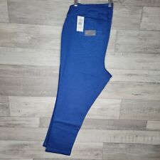 Jag Jeans Size 14W Woman's Royal Blue Flora Crop Classic Fit Pants  New W/Tags