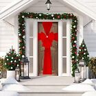 Christmas Door Bow Festive Decoration Front Porch Tulle Netting - Red
