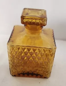 Decantador ámbar con punta de diamante de vidrio Indiana vintage - Imagen 1 de 5