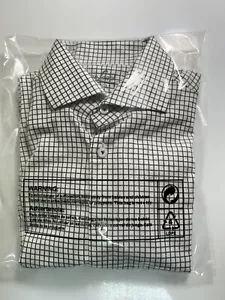Van Laack Mens Black White Plaid Stripe Long Sleeve Fitted Dress Shirt Sz 15 38 - Picture 1 of 9