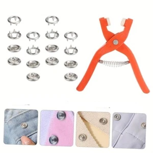 Druckknopf Set mit Handdruckzange Druckknopf-Werkzeug und 50 Druckknöpfe einfach - Bild 1 von 9