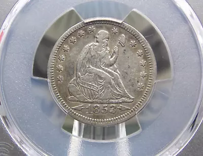1853 "P" Seated Liberty Quarter *ARROWS & RAYS* 25c PCGS VF35 #632 Very Fine - Image 1 of 4