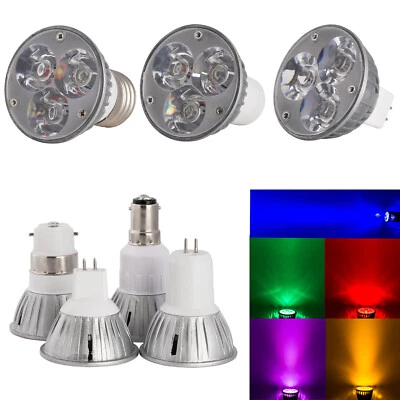 LED Spotlight Bulbs 12V 3W Dimmable E27 Neutral White Purple Green Colors - Image 1 of 4