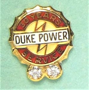 ⚡️ DUKE POWER Co. 10K emblem with real 💎's employee service award tie pin - Picture 1 of 8