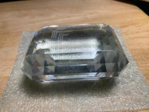 Vintage Tiffany & Co Faceted Emerald Cut Crystal Paperweight 2 3/4 x3 3/4 x1 3/4 - Picture 1 of 5