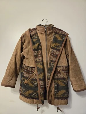 Vintage RARE Maggie Lawrence Sz S Mackinaw Jacket Suede Equestrian Horse Chore - Image 1 of 4