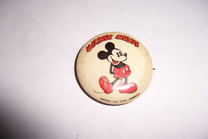 Vintage Walt Disney Enterprises Disney Mickey Mouse Pinback Button Pin