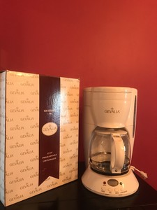 Gevalia 12 Cup Programmable Coffee Maker White DL-12W Glass Carafe