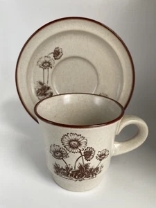 Vintage Noritake Stoneware Desert Flowers Tea / Coffee Cup With Saucer, #6341 - Picture 1 of 11