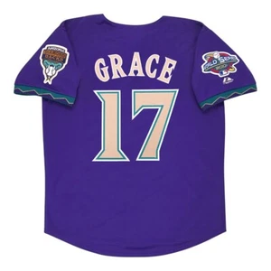 Mark Grace Arizona Diamondbacks 2001 World Series Alt Purple Men's Jersey - Picture 1 of 5