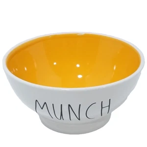 Rae Dunn "MUNCH" Ciotola Cereali Giallo Interno Zuppa Collezione Artigianale By Magenta - Foto 1 di 8