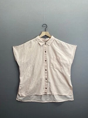 ONeill женщин розовый блузка с коротким рукавом на пуговицах воротник карман размер X-Large" - Изображение 1 из 4