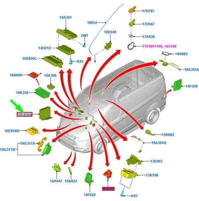 FORD TRANSIT CUSTOM MK1 Batterierelaismodul RHD 2191148 NEU ORIGINAL - Image 1 of 2