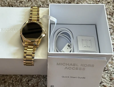 Reloj inteligente Michael Kors Bradshaw acceso oro rosa MKT5004 DW2C USADO PROBADO ¡BONITO! Foto 1 de 4