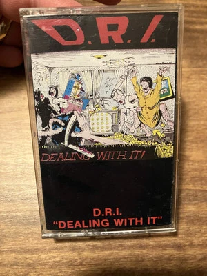 DRI Cassette Tape Dealing With It! Dirty Rotten Imbeciles 1985-  *Band Autos* - Image 1 of 4