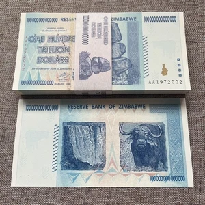 Simbabwe 100 Billionen Dollar Banknote Stempelglanz Währung Sammelticket - Bild 1 von 8