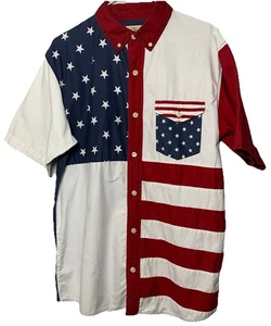 Red Head Brand Herren Hemd mit Knöpfen rot weiß blau amerikanische Flagge patriotisch Medium - Bild 1 von 15