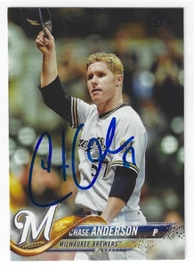 CHASE ANDERSON MILWAUKEE BREWERS SIGNED CARD RED SOX BLUE JAYS ROCKIES REDS RAYS - Picture 1 of 1