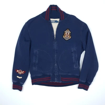Polo Ralph Lauren Vintage Bomber Jacket Large Men Crest Bleecker Navy Retro 90s - Image 1 of 4