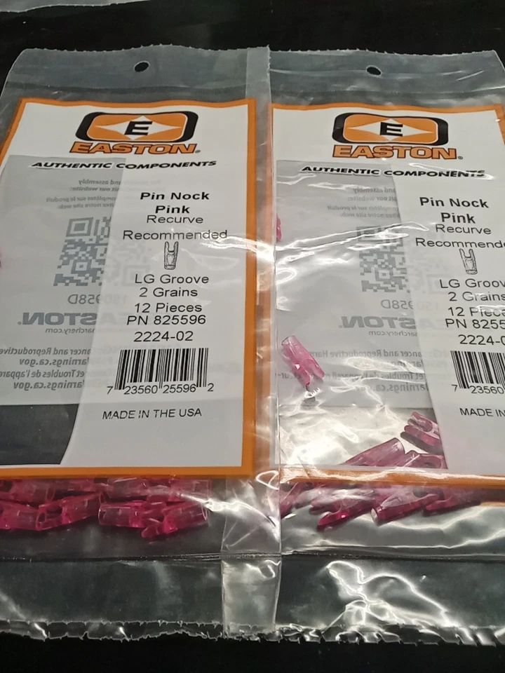 Easton Recurve Pin Nock Large Groove Pink, 2 Dozen - Image 1 of 1