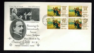 Canada #492, 1969 50¢ Suzor Cote block of 4, Rosecraft cachet, VF - Bild 1 von 1